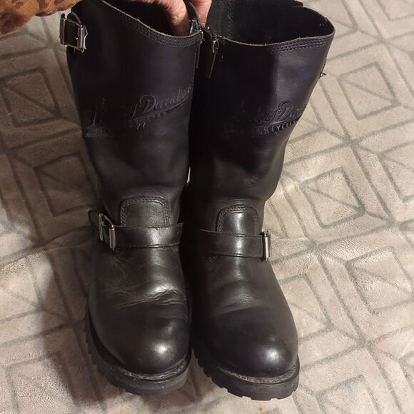 HARLEY DAVIDSON Black Trail Boss Engineer 91417 Motorcycle 8 1/2 Zipper Boots main image 4